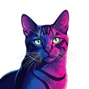 Digital art style cat