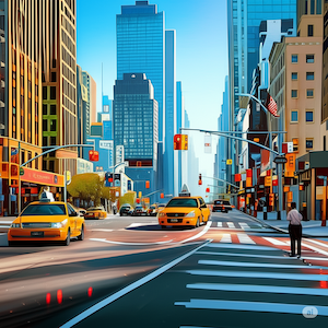 Sunny day cityscape